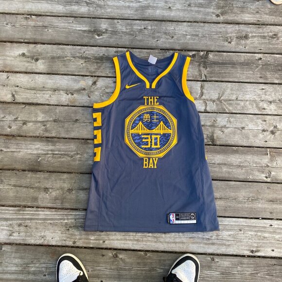 Nike Golden State Warriors Stephen Curry Jersey NBA AJ4610-428 Medium Gray - Picture 2 of 7